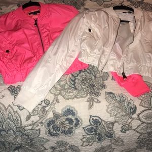 Pink and white crop Sweaters